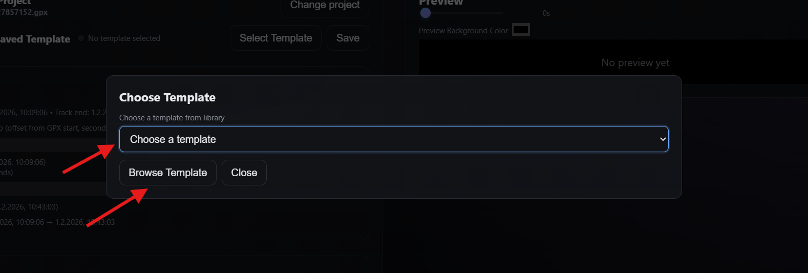 Upload custom template